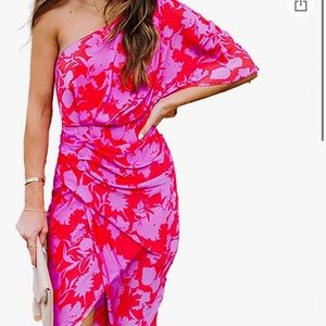 Floral One Shoulder dress